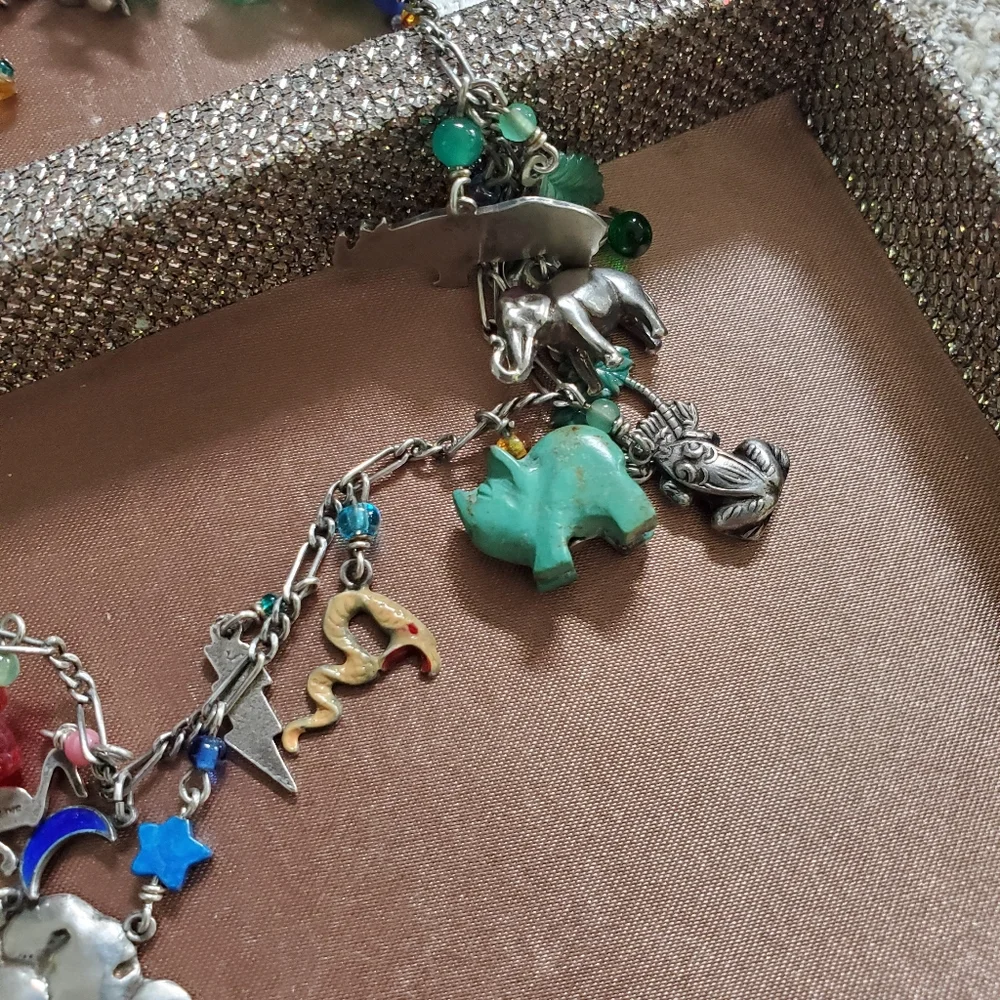 Vintage Lucy Issacs Sterling Rainforest Necklace - Picture 12 of 16